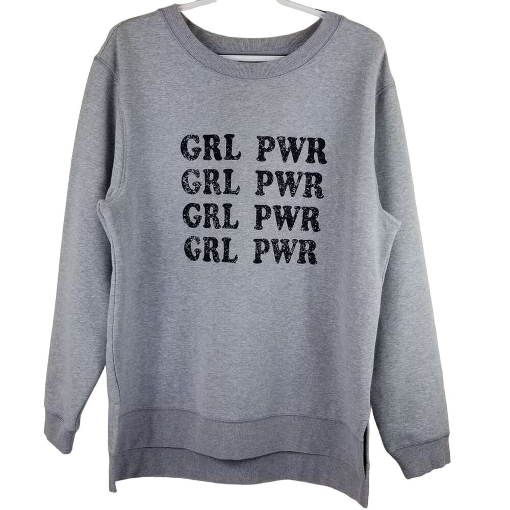 GreenTea Athletic Heathered Gray GRL PWR Sweatshirt Women's L/G